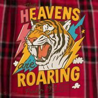 The Heavens Are Roaring Tiger Christian Meme Men's Flannel Plaid Pajama Pants thumb 2