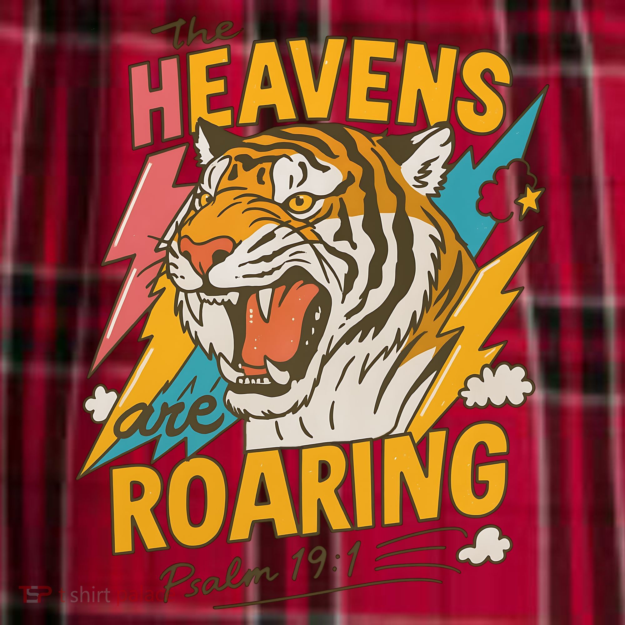 The Heavens Are Roaring Tiger Christian Meme Men's Flannel Plaid Pajama Pants