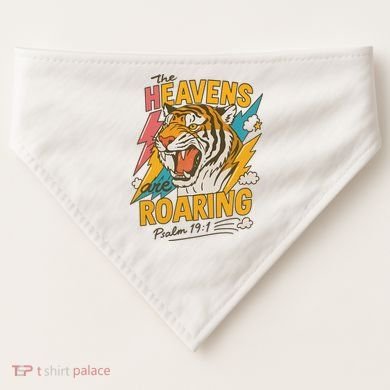 The Heavens Are Roaring Tiger Christian Meme USA-Made Doggie Bandana