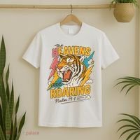 The Heavens Are Roaring Tiger Christian Meme T-Shirt thumb 2
