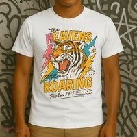 The Heavens Are Roaring Tiger Christian Meme T-Shirt thumb 3