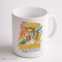 The Heavens Are Roaring Tiger Christian Meme Coffee Mug thumb 1