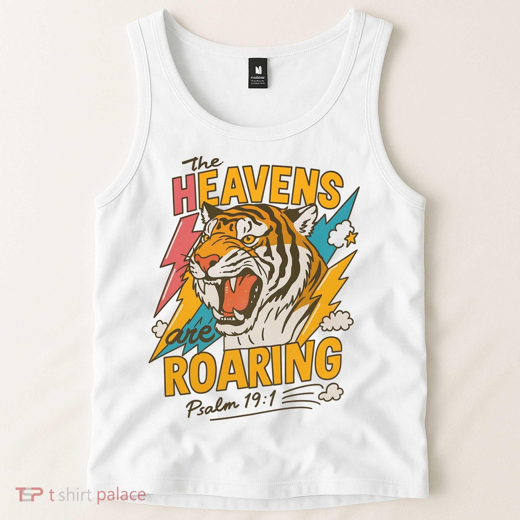 The Heavens Are Roaring Tiger Christian Meme Tank Top