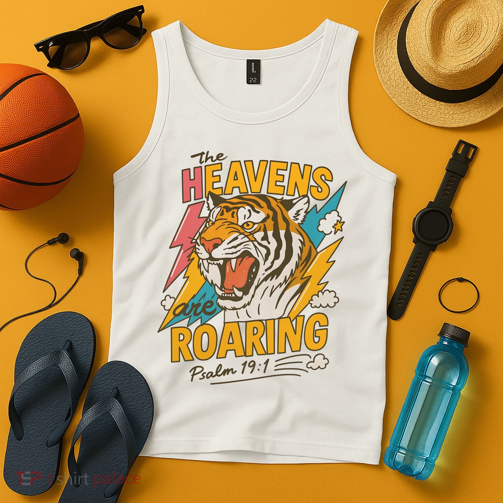 The Heavens Are Roaring Tiger Christian Meme Tank Top