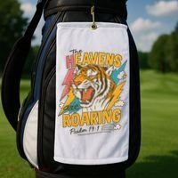 The Heavens Are Roaring Tiger Christian Meme Golf Towel thumb 2