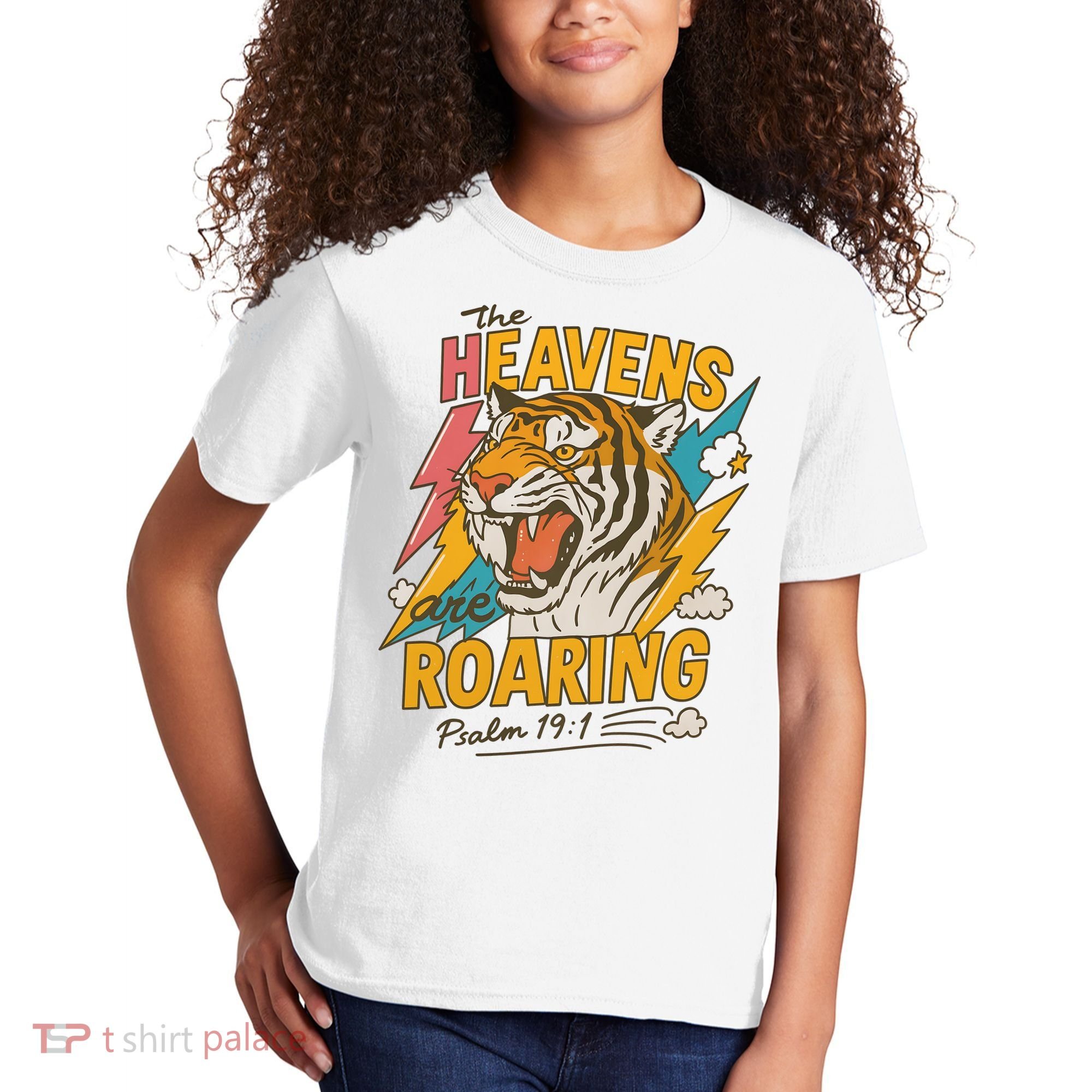The Heavens Are Roaring Tiger Christian Meme Kids T-Shirt