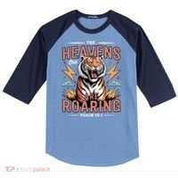 The Heavens Are Roaring Believer Bible Verse Faith Christian Church Raglan Baseball Sleeve Shirt thumb 0