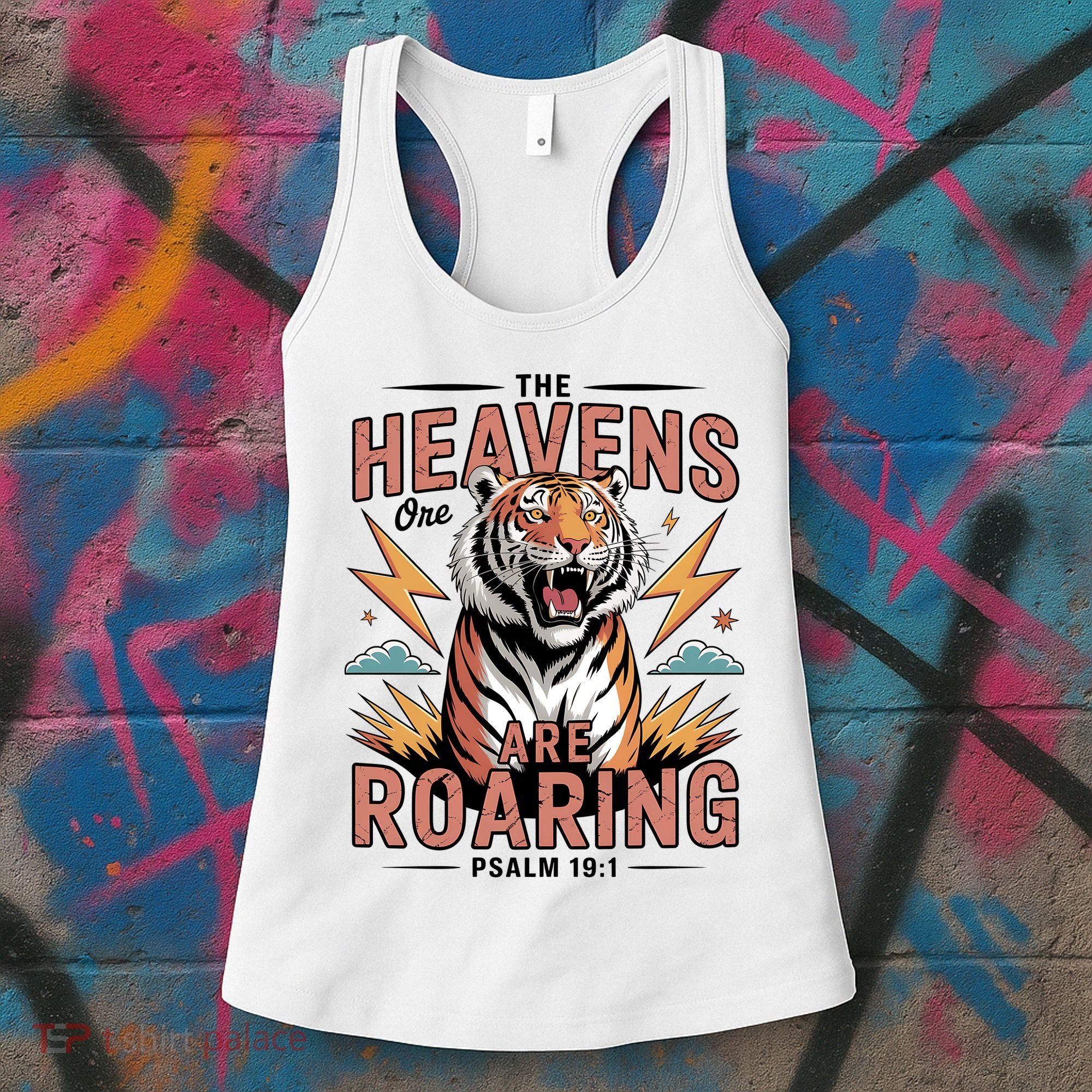 The Heavens Are Roaring Believer Bible Verse Faith Christian Church Women's Tank Top