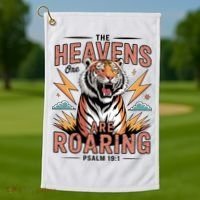 The Heavens Are Roaring Believer Bible Verse Faith Christian Church Golf Towel thumb 1