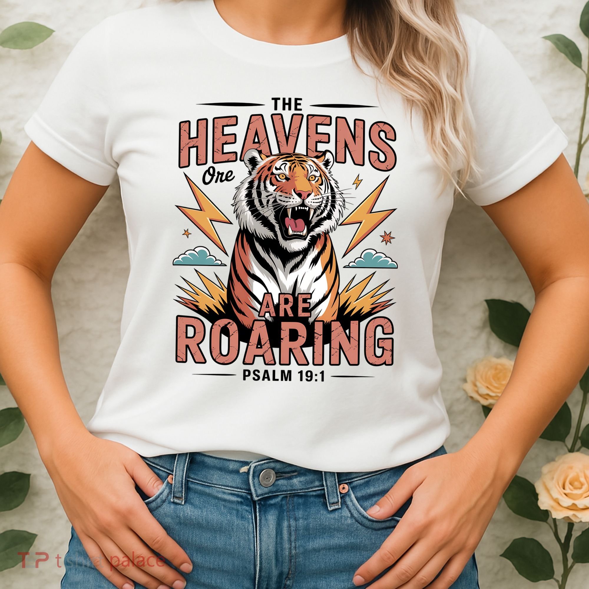 The Heavens Are Roaring Believer Bible Verse Faith Christian Church Women's T-Shirt