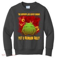 The Horrors Are Never Ending Yet I Remain Silly Frog Toad Kids Sweatshirt thumb 0