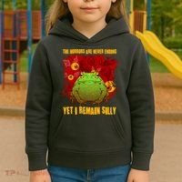 The Horrors Are Never Ending Yet I Remain Silly Frog Toad Kids Hoodie thumb 3