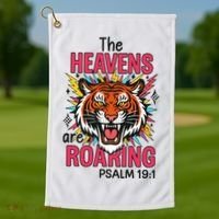 The Heavens Are Roaring Psalm Golf Towel thumb 1