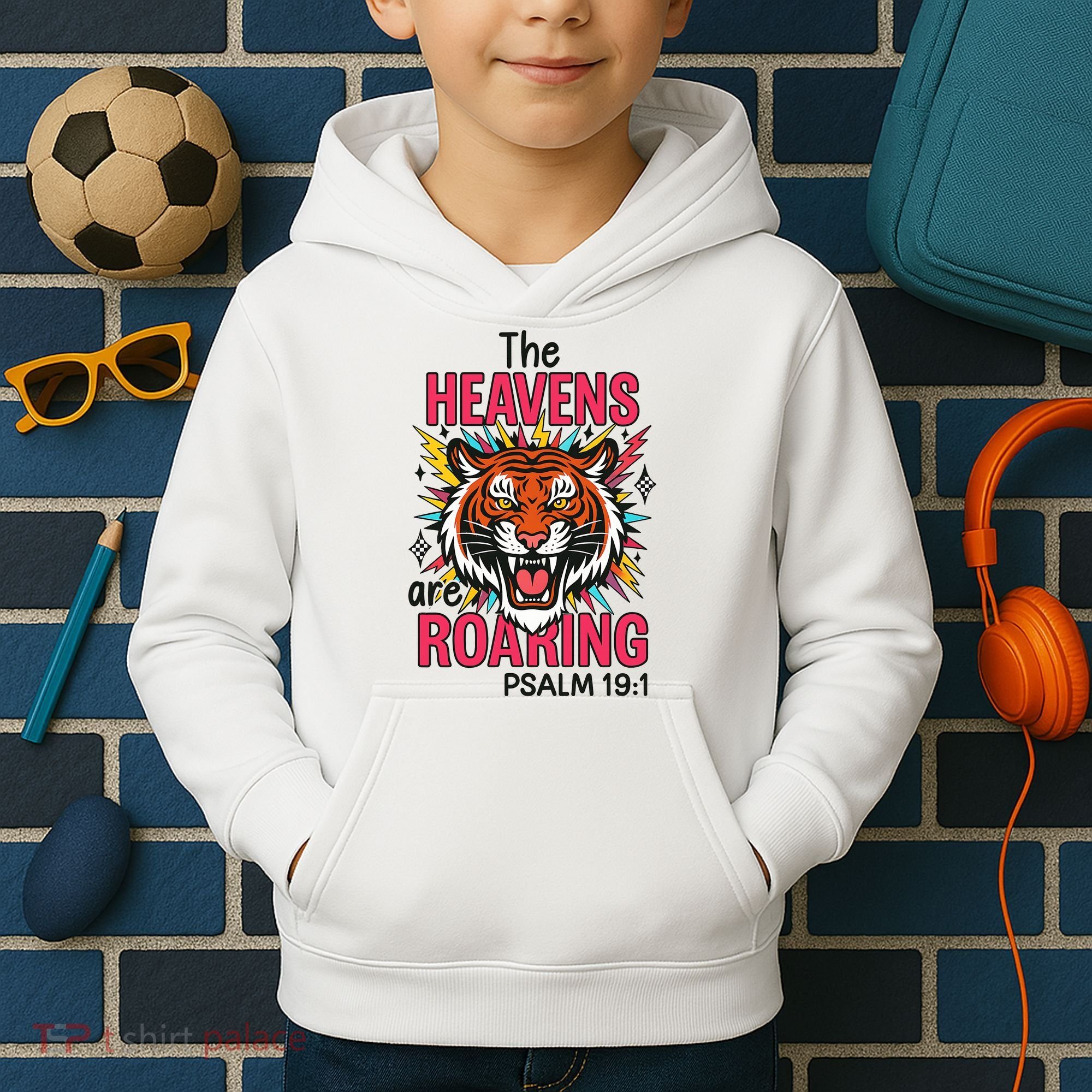 The Heavens Are Roaring Psalm Kids Hoodie