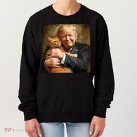 Trump Hugging An Orange Cat 2024 Women's Sweatshirt thumb 0
