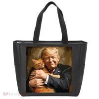 Trump Hugging An Orange Cat 2024 Tote Bag thumb 0
