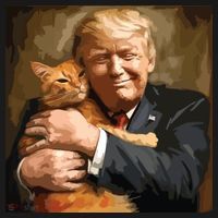 Trump Hugging An Orange Cat 2024 Tote Bag thumb 4