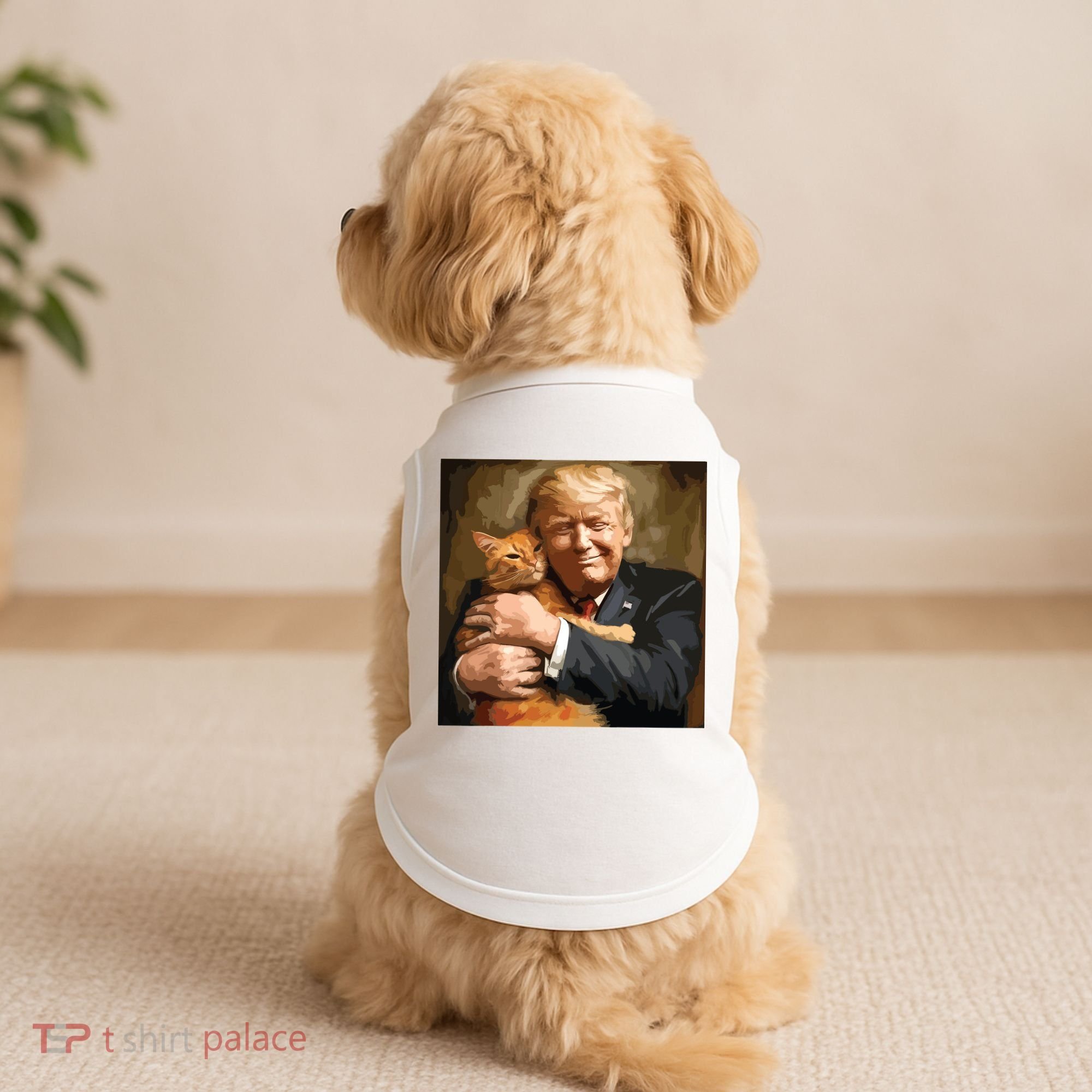 Trump Hugging An Orange Cat 2024 Doggie Tank