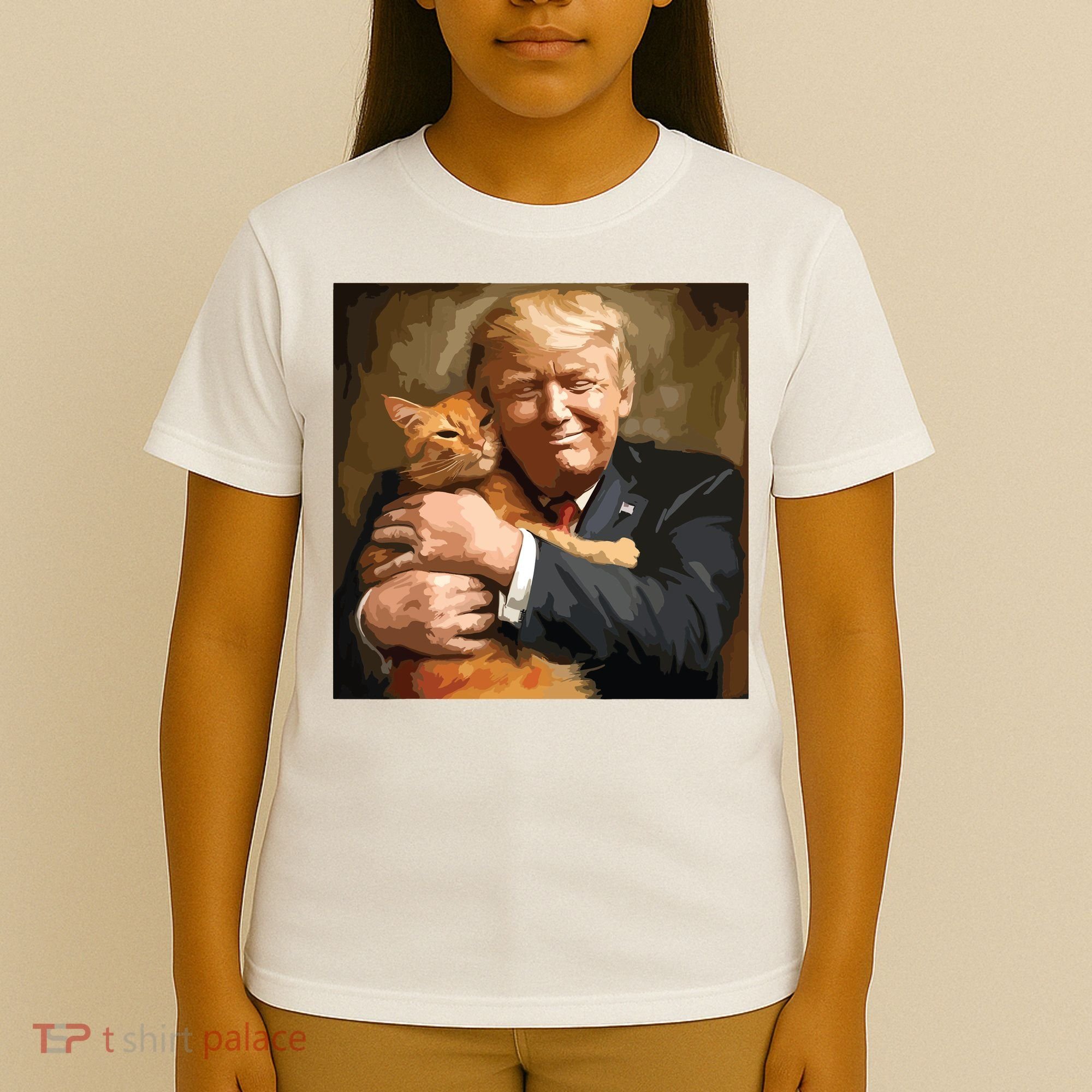 Trump Hugging An Orange Cat 2024 T-Shirt