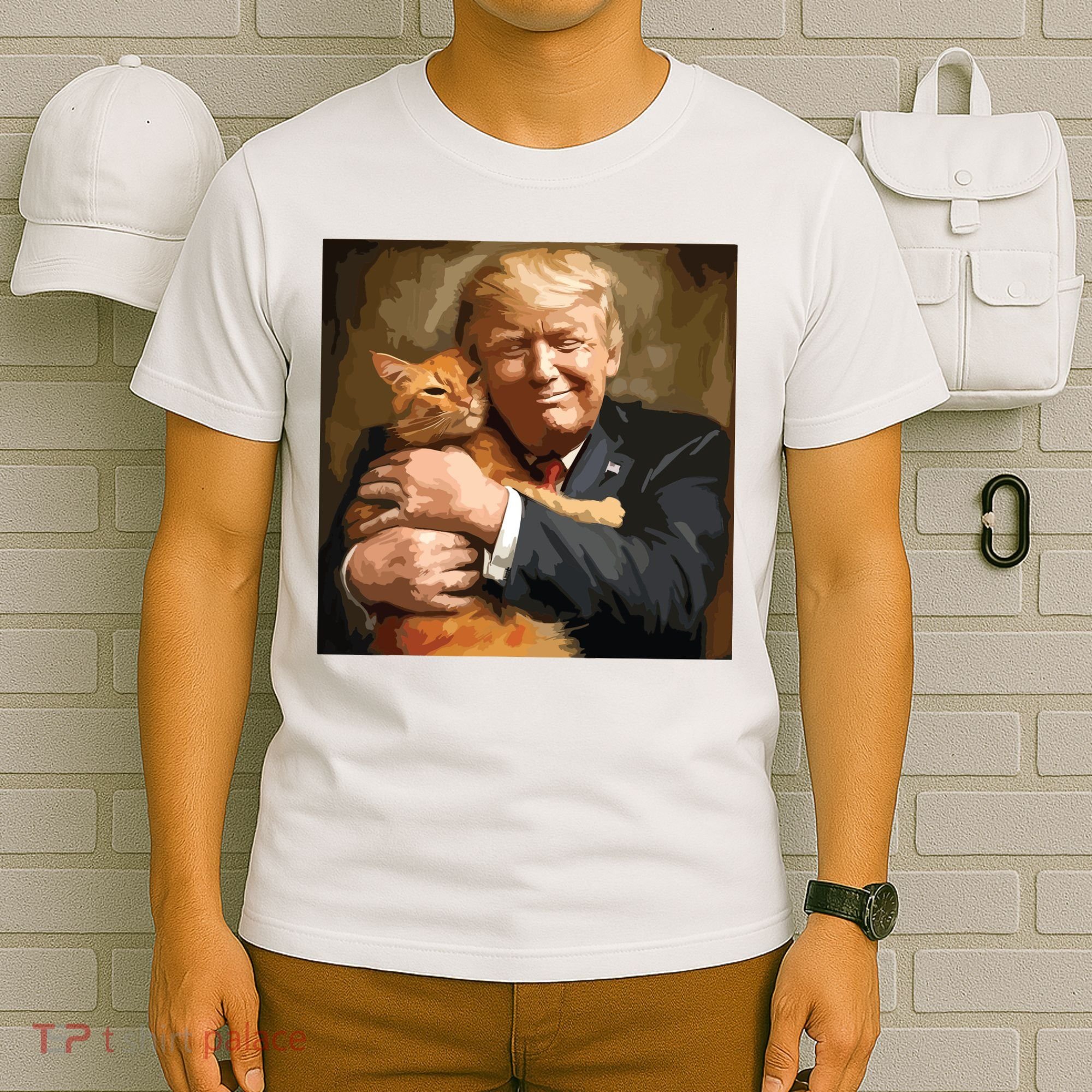 Trump Hugging An Orange Cat 2024 T-Shirt