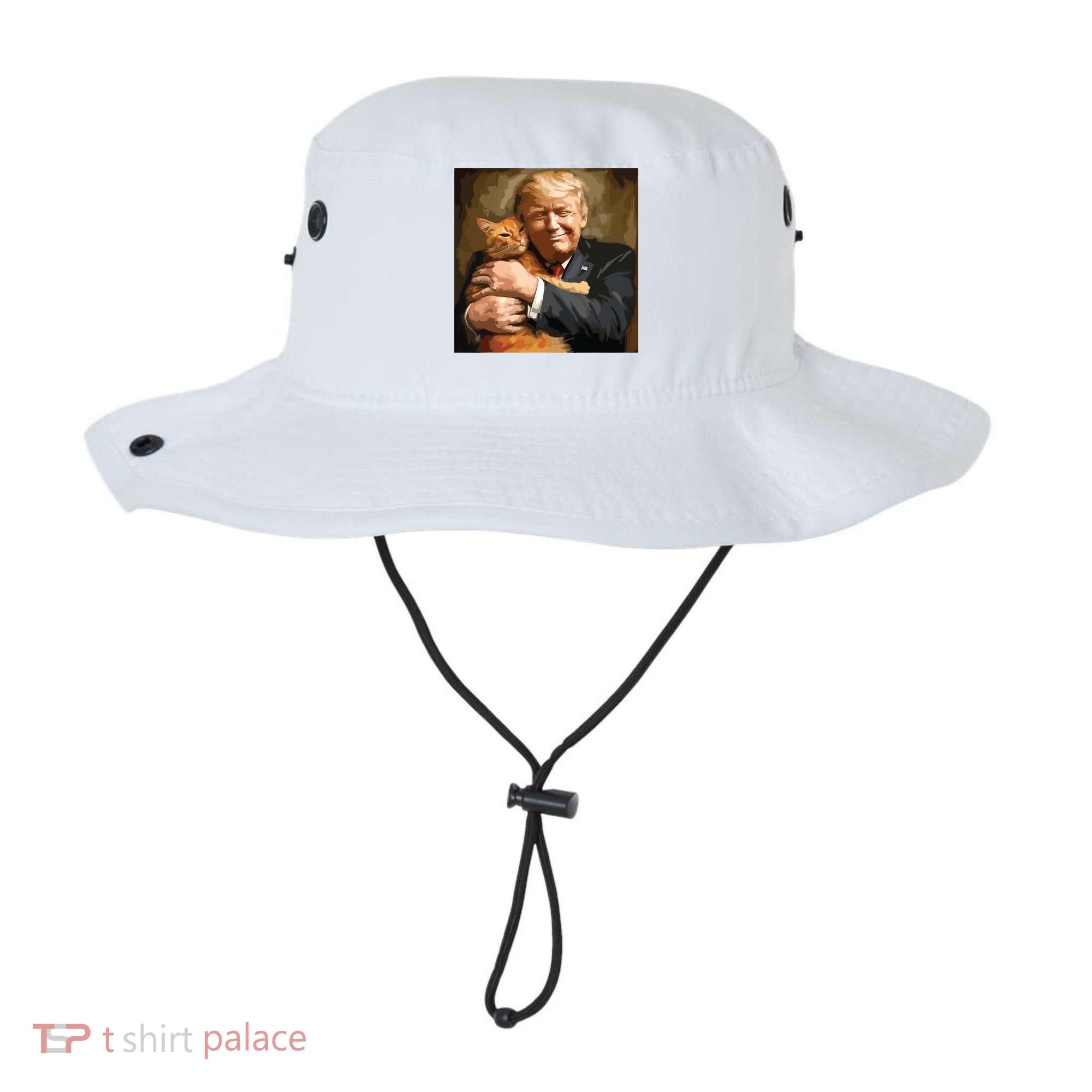 Trump Hugging An Orange Cat 2024 Bucket Hat