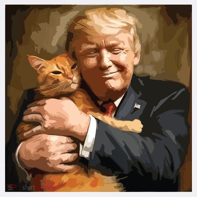 Trump Hugging An Orange Cat 2024 Bucket Hat