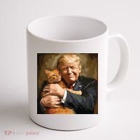 Trump Hugging An Orange Cat 2024 Coffee Mug thumb 1