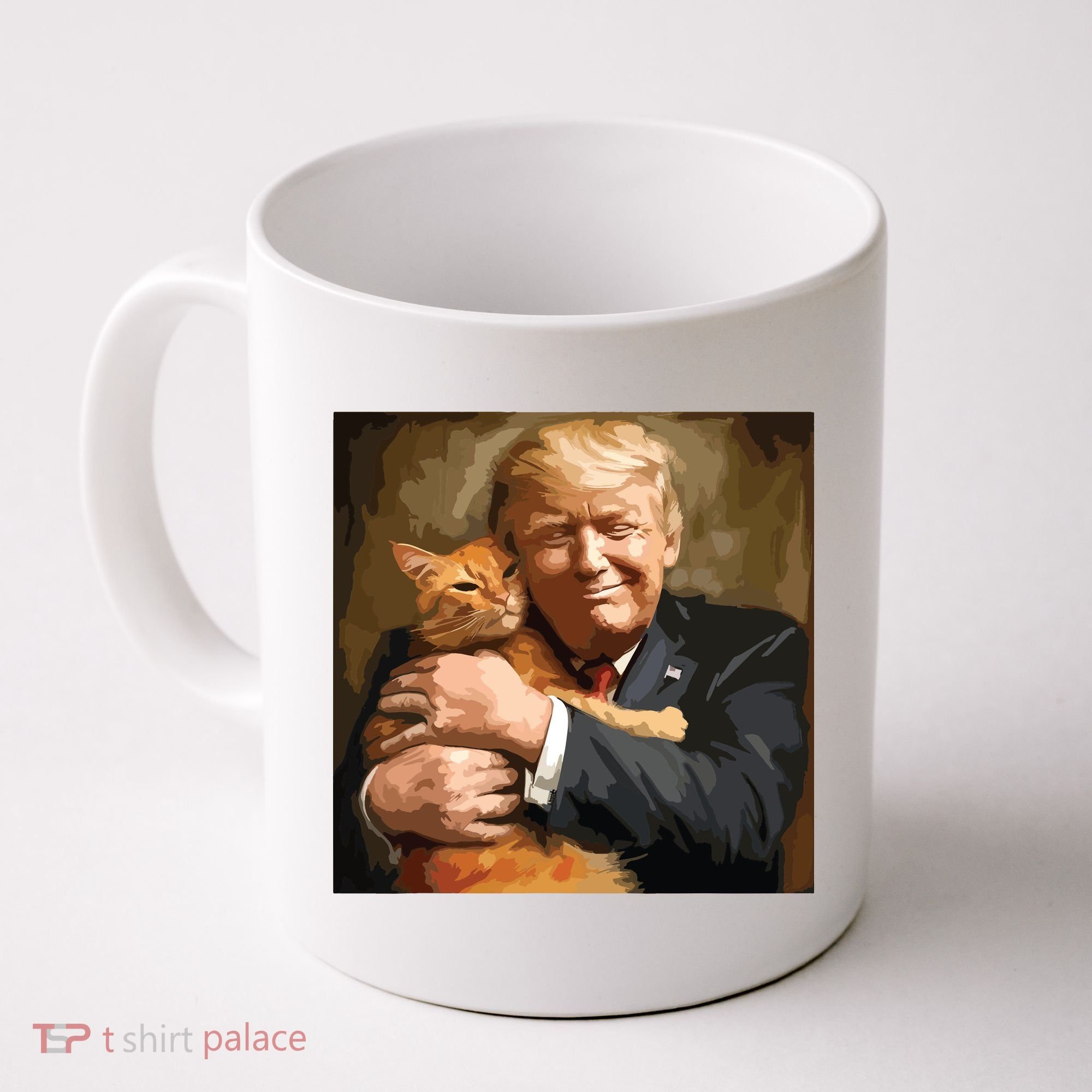 Trump Hugging An Orange Cat 2024 Coffee Mug