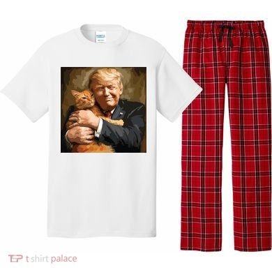 Trump Hugging An Orange Cat 2024 Pajama Set