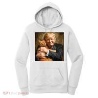 Trump Hugging An Orange Cat 2024 Women's Hoodie thumb 0