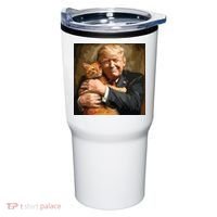 Trump Hugging An Orange Cat 2024 Tumbler thumb 0