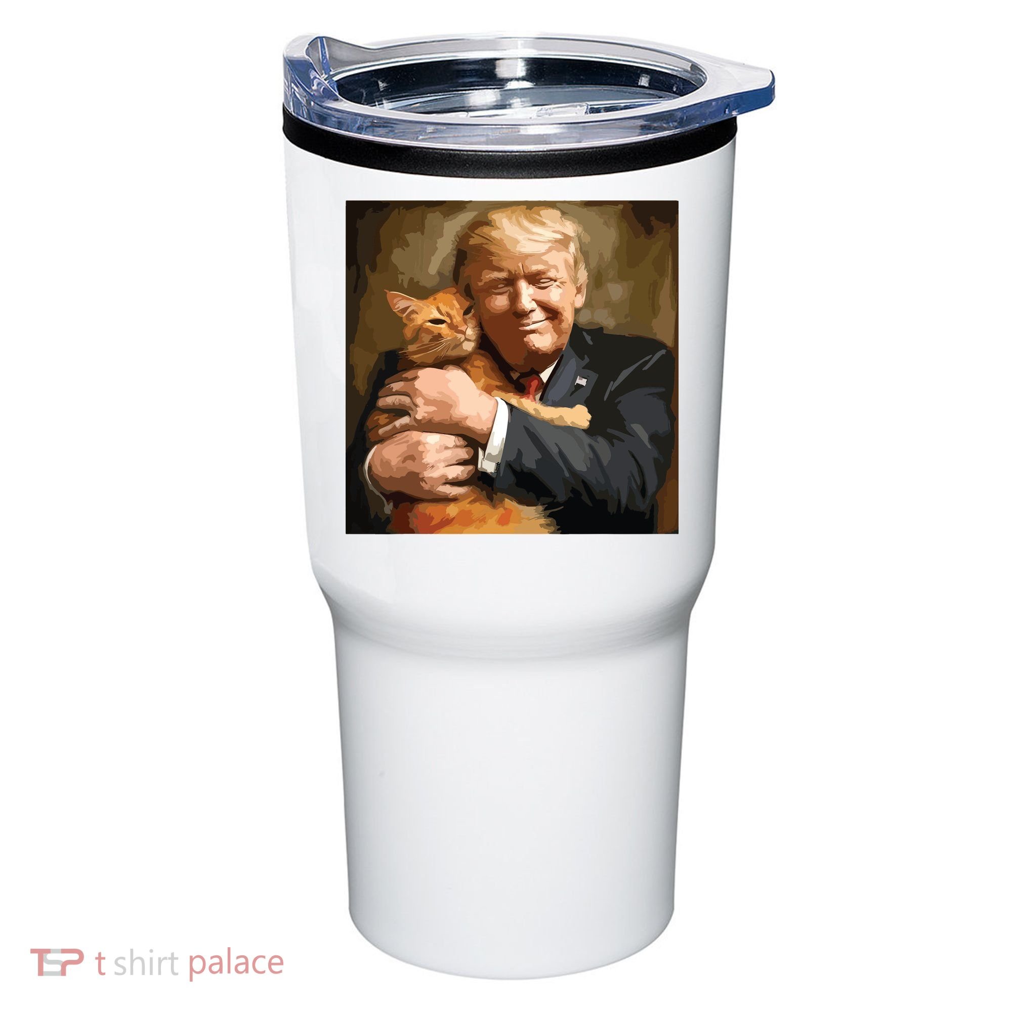Trump Hugging An Orange Cat 2024 Tumbler