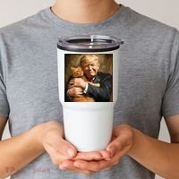 Trump Hugging An Orange Cat 2024 Tumbler thumb 2