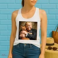 Trump Hugging An Orange Cat 2024 Women's Tank Top thumb 2