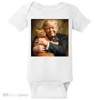 Trump Hugging An Orange Cat 2024 Baby Bodysuit thumb 0