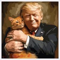 Trump Hugging An Orange Cat 2024 Baby Bodysuit thumb 2