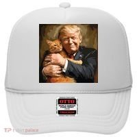 Trump Hugging An Orange Cat 2024 Hat thumb 0