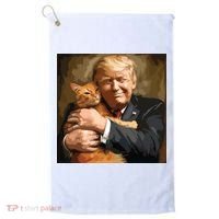 Trump Hugging An Orange Cat 2024 Golf Towel thumb 0