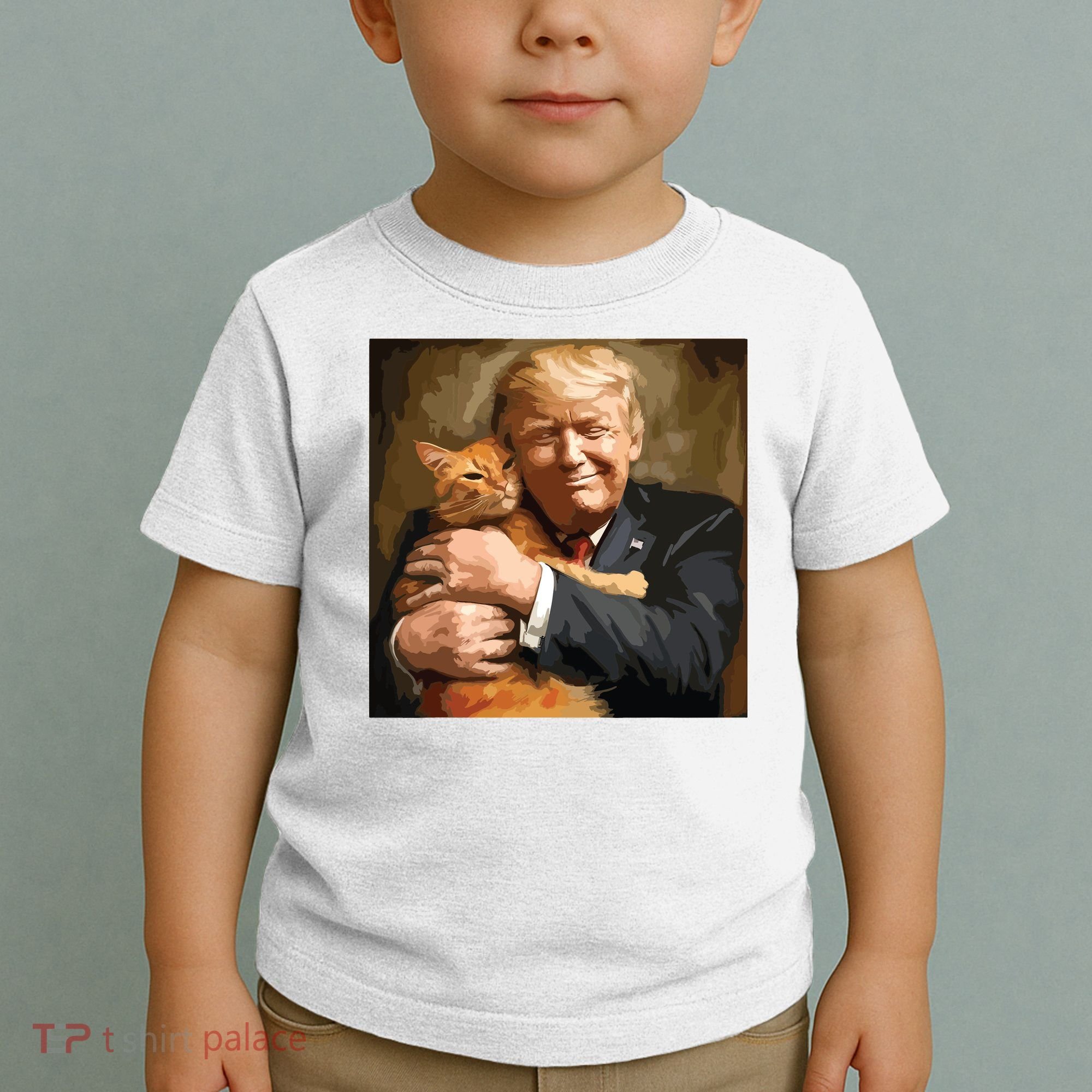 Trump Hugging An Orange Cat 2024 Toddler T-Shirt