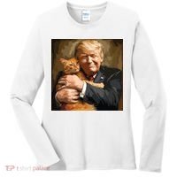 Trump Hugging An Orange Cat 2024 Women's Long Sleeve Shirt thumb 0