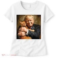 Trump Hugging An Orange Cat 2024 Women's T-Shirt thumb 0
