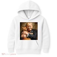 Trump Hugging An Orange Cat 2024 Kids Hoodie thumb 0