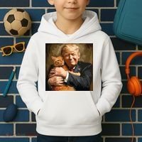 Trump Hugging An Orange Cat 2024 Kids Hoodie thumb 2