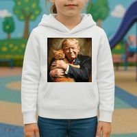 Trump Hugging An Orange Cat 2024 Kids Hoodie thumb 3