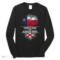 Texas Home Alabama Roots State Tree Flag Love Gift Long Sleeve Shirt thumb 0