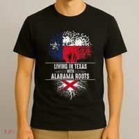 Texas Home Alabama Roots State Tree Flag Love Gift T-Shirt thumb 3