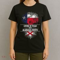 Texas Home Alabama Roots State Tree Flag Love Gift T-Shirt thumb 4