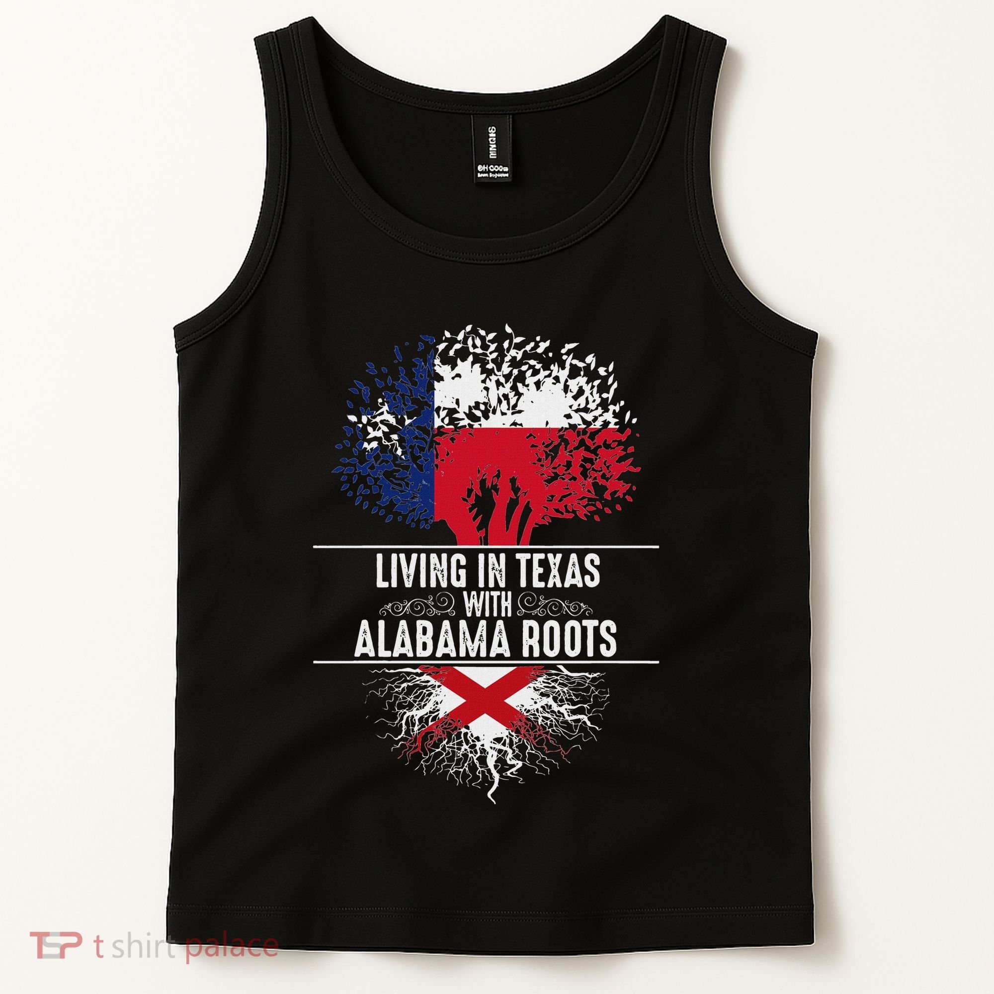 Texas Home Alabama Roots State Tree Flag Love Gift Tank Top