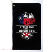 Texas Home Alabama Roots State Tree Flag Love Gift Golf Towel thumb 0