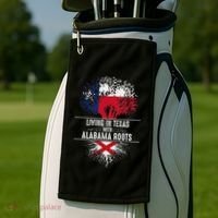 Texas Home Alabama Roots State Tree Flag Love Gift Golf Towel thumb 2